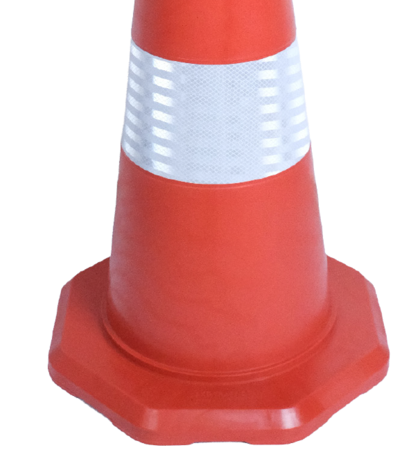 90 CM KIRILMAZ TRAFİK KONİSİ (SEKİZGEN) PVC (ÇİFT REFLEKTİFLİ)