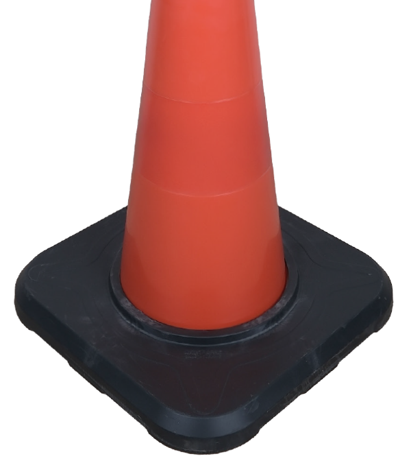90 CM TRAFİK KONİSİ AĞIRLIKLI (DÖRTGEN) PVC (REFLEKTİFSİZ)