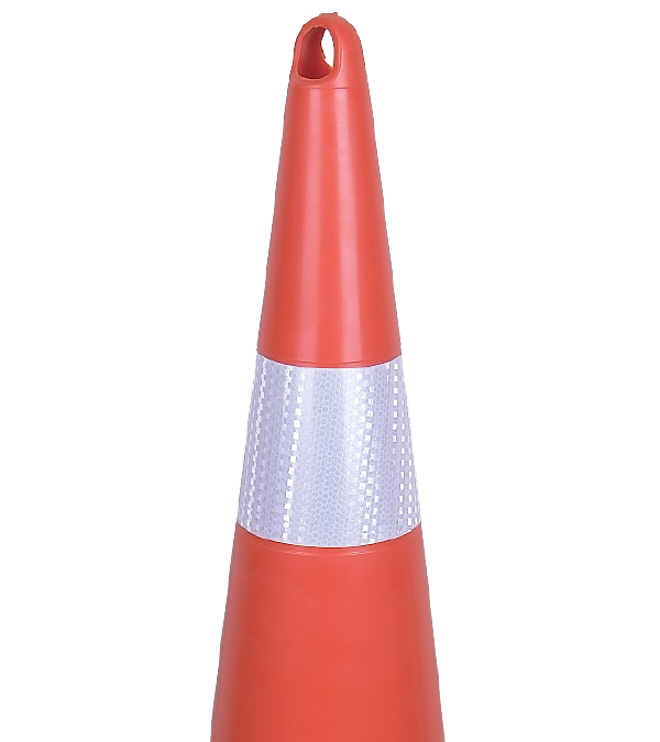 90 CM TRAFİK KONİSİ AĞIRLIKLI (DÖRTGEN) PVC (TEK REFLEKTİFLİ)