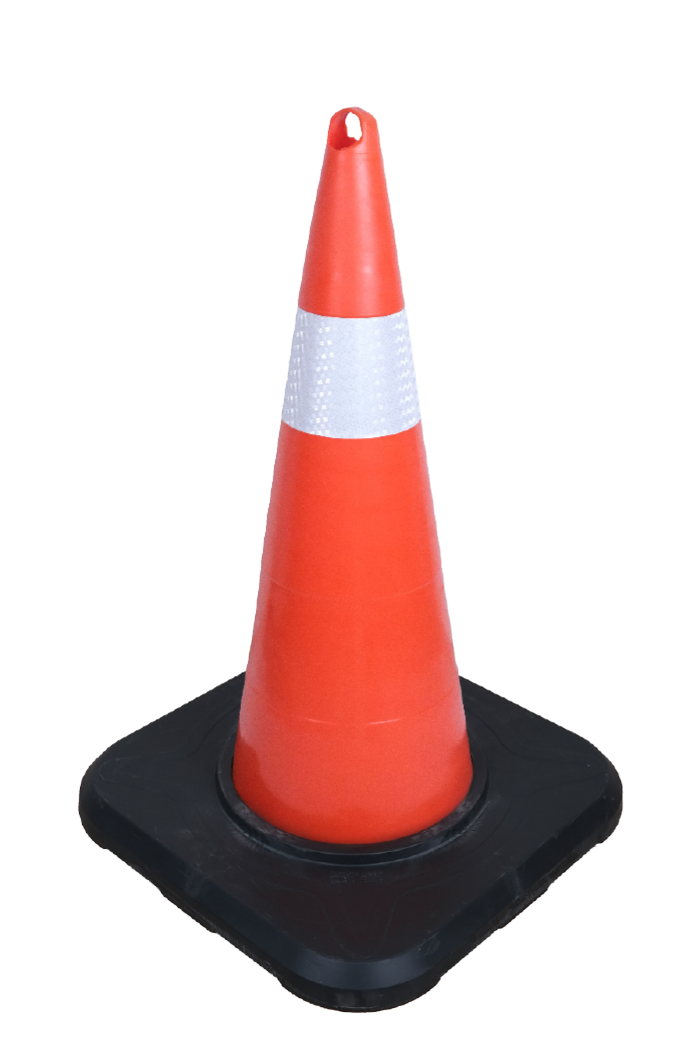 75 CM TRAFİK KONİSİ AĞIRLIKLI (DÖRTGEN) PVC (TEK REFLEKTİFLİ)