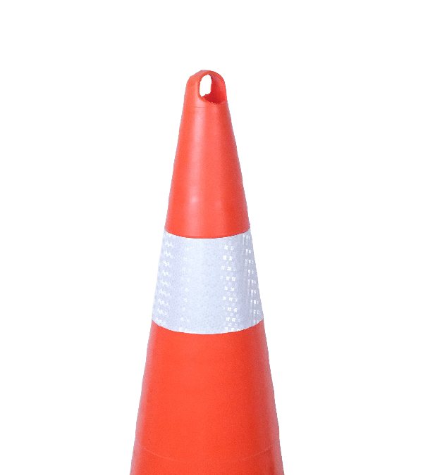 75 CM WEIGHTED TRAFFIC CONE (SQUARE BASE) ECO (SINGLE REFLECTIVE)