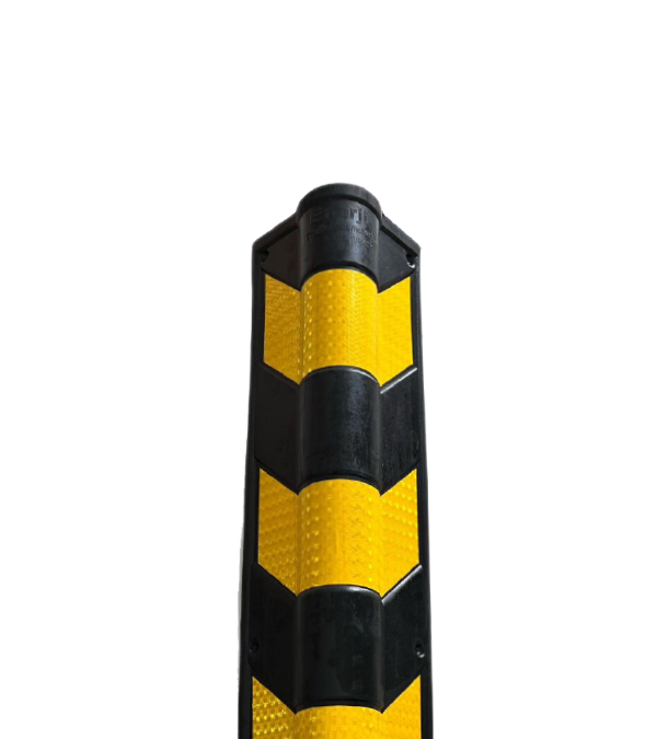 RUBBER PARKING COLUMN CORNER PROTECTOR REFLECTIVE, OVAL / ROUND TYPE