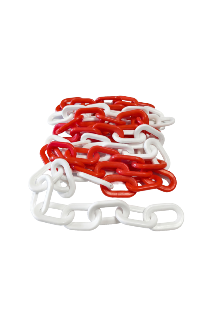 PLASTIC CHAIN 8 MM (RED & WHITE)