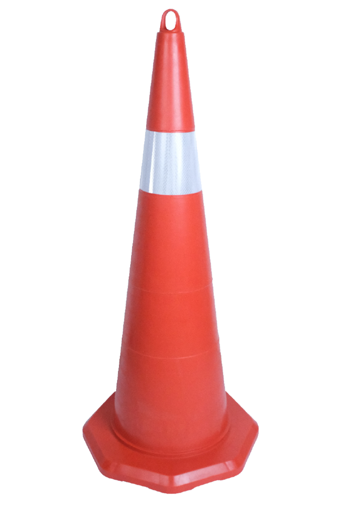 90 CM TRAFİK KONİSİ (SEKİZGEN) EKO (TEK REFLEKTİFLİ)
