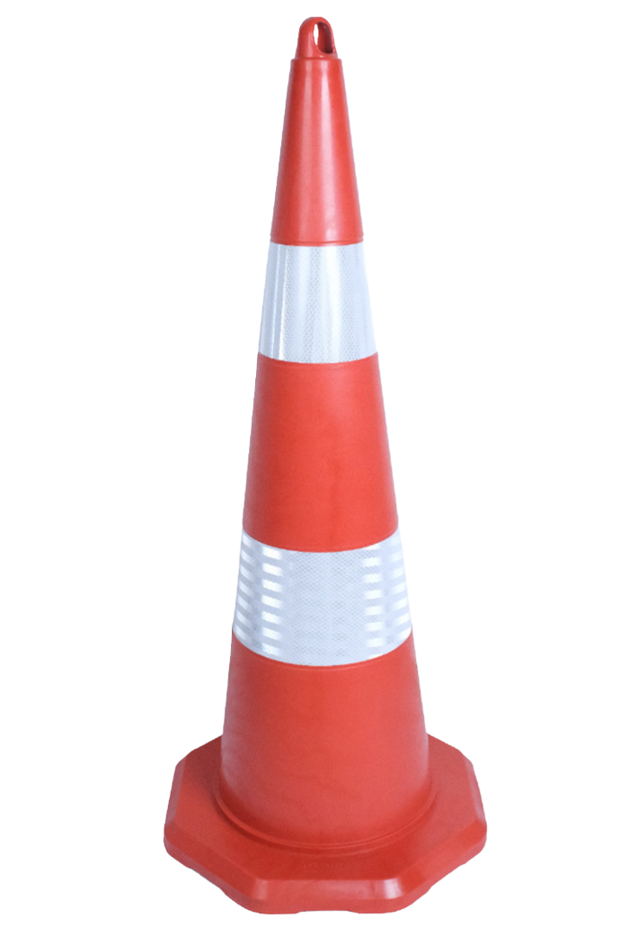 90 CM TRAFİK KONİSİ (SEKİZGEN) EKO (ÇİFT REFLEKTİFLİ)