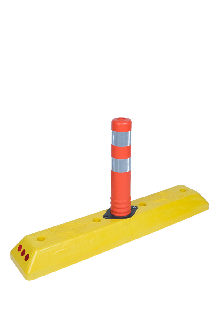 45 CM LANE MANAGEMENT BUTTON  WITH DELINEATOR (YELLOW BASE) TPU